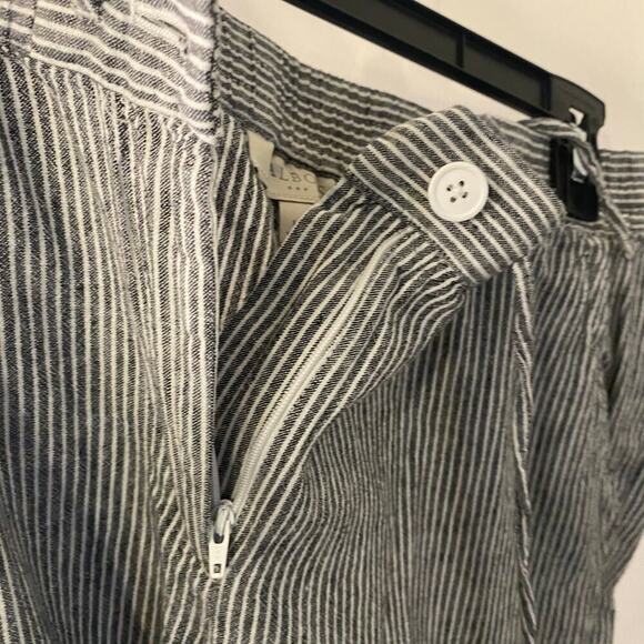 Talbots Linen Blend Gray White Striped Pull On Office Work Trouser Pants 16 - Picture 13 of 14